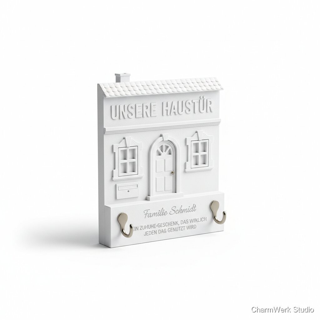 „Unsere Haustür“ Mini-Fassade als Schlüsselablage