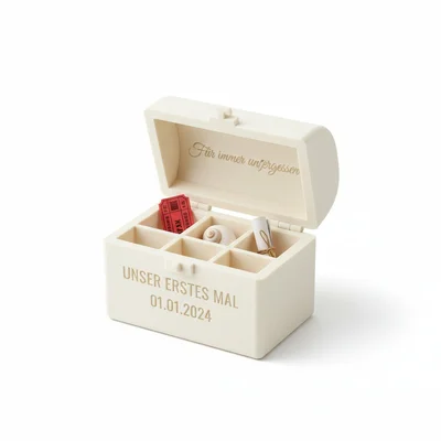 3D-gedruckte Mini-Schatztruhe für „erste Male“ Erinnerungen