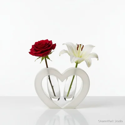 3D-gedrucktes „Herzlinien“ Vase-in-Vase Duo