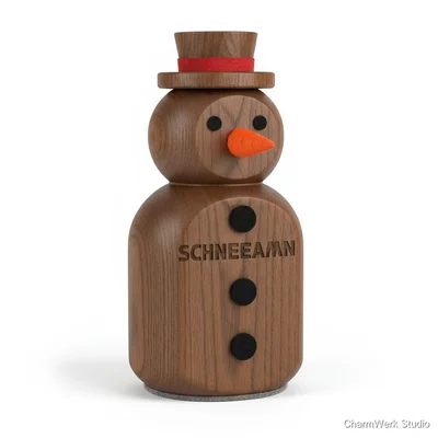 CNC-Schneemann-Türstopper mit 3D-Nase und Gravur