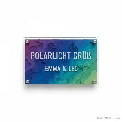 „Polarlicht“-Acrylschild mit 3D-Verlaufseinlage