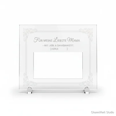 Acryl-Foto-Tischschild mit gravierter Widmung (ohne Halter)