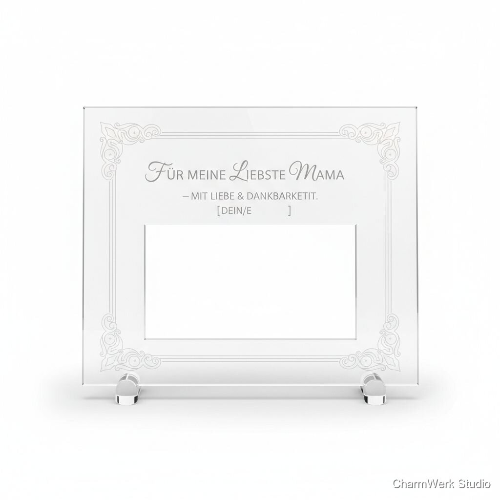 Acryl-Foto-Tischschild mit gravierter Widmung (ohne Halter)