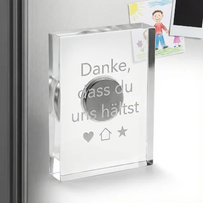 Acryl-Kühlschrank-Magnet „Danke, dass du uns hältst“