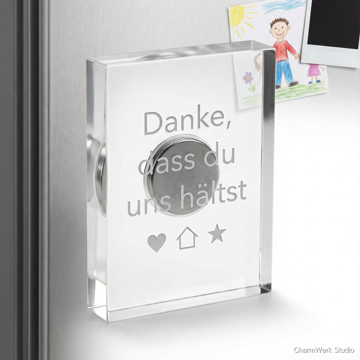 Acryl-Kühlschrank-Magnet „Danke, dass du uns hältst“