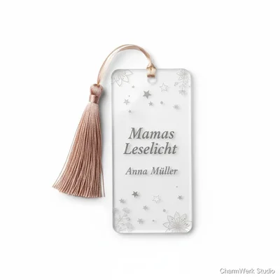 Graviertes Acryl-Lesehilfe-Bookmark „Mamas Leselicht“