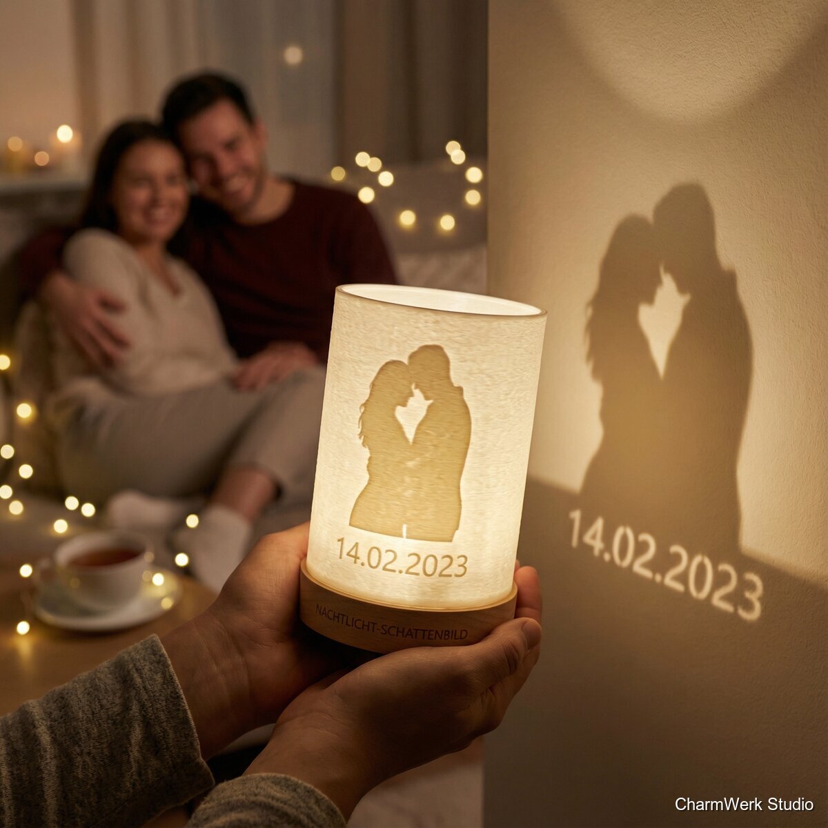 Nachtlicht-Schattenbild mit euren Silhouetten - Lifestyle