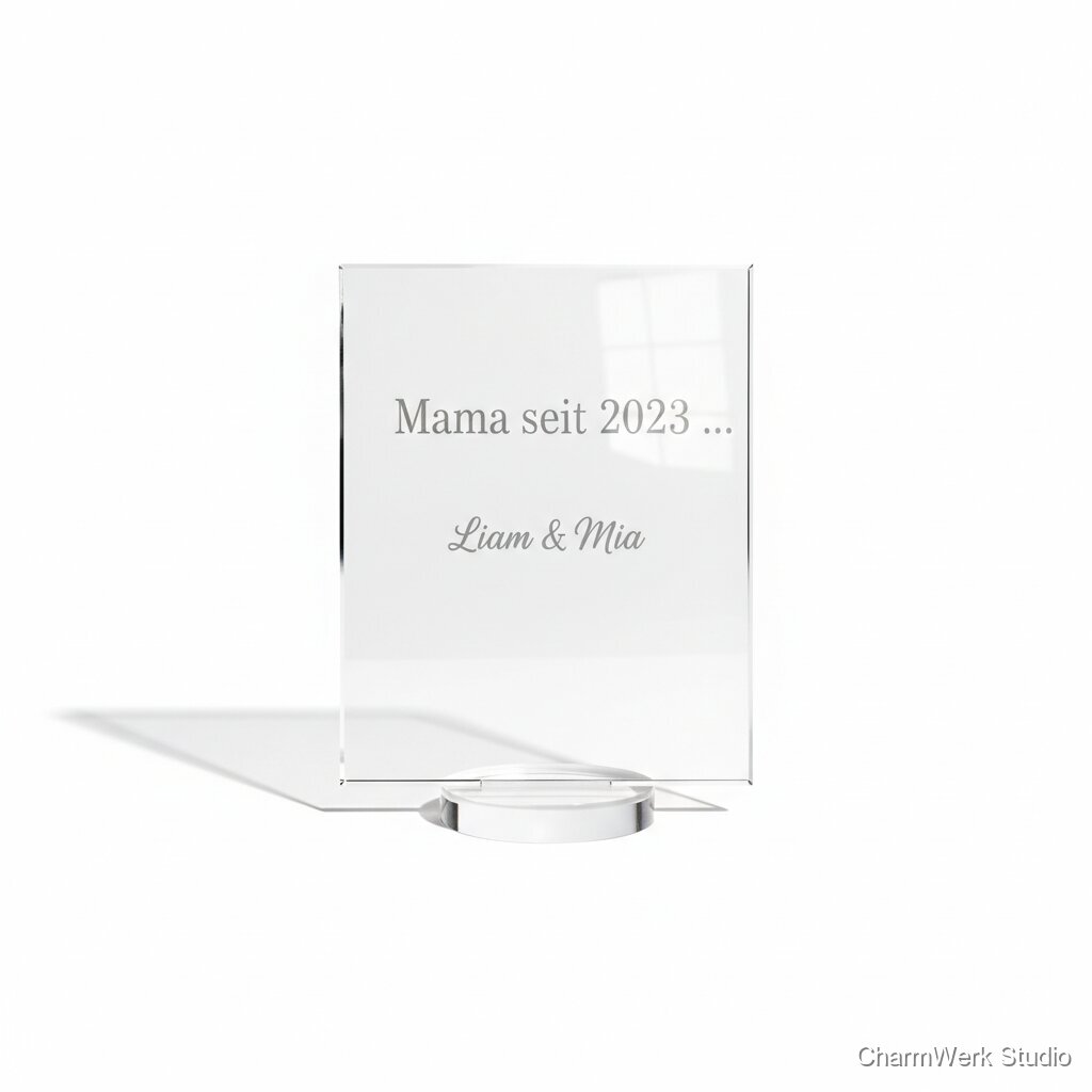Acryl-Meilenstein-Plakette „Mama seit …“