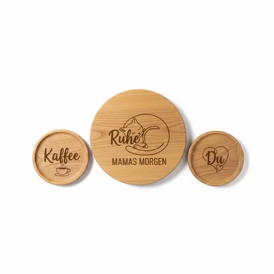 Personalisierte Frühstücksbrettchen-Serie „Mamas Morgen“ (3 Motive)
