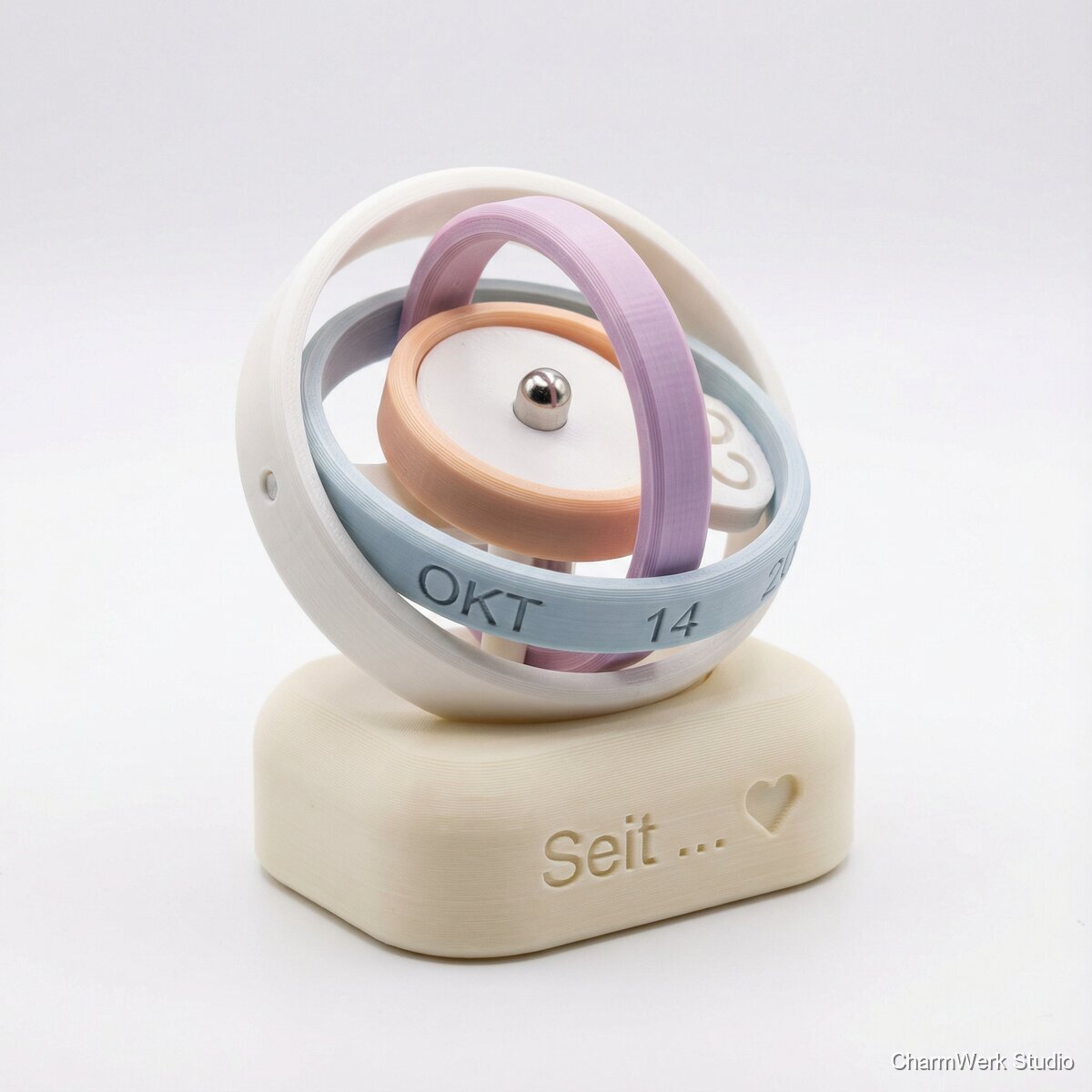 Drehbarer „Love-Calendar“ mit eurem Datum - Seitenansicht