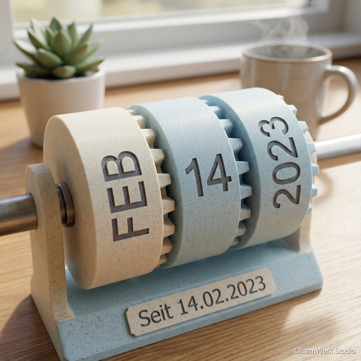 Drehbarer „Love-Calendar“ mit eurem Datum - Detailansicht