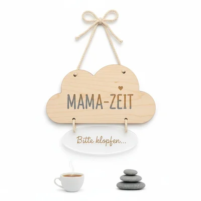 Graviertes Türschild „Mama-Zeit“ für Rückzugsmomente