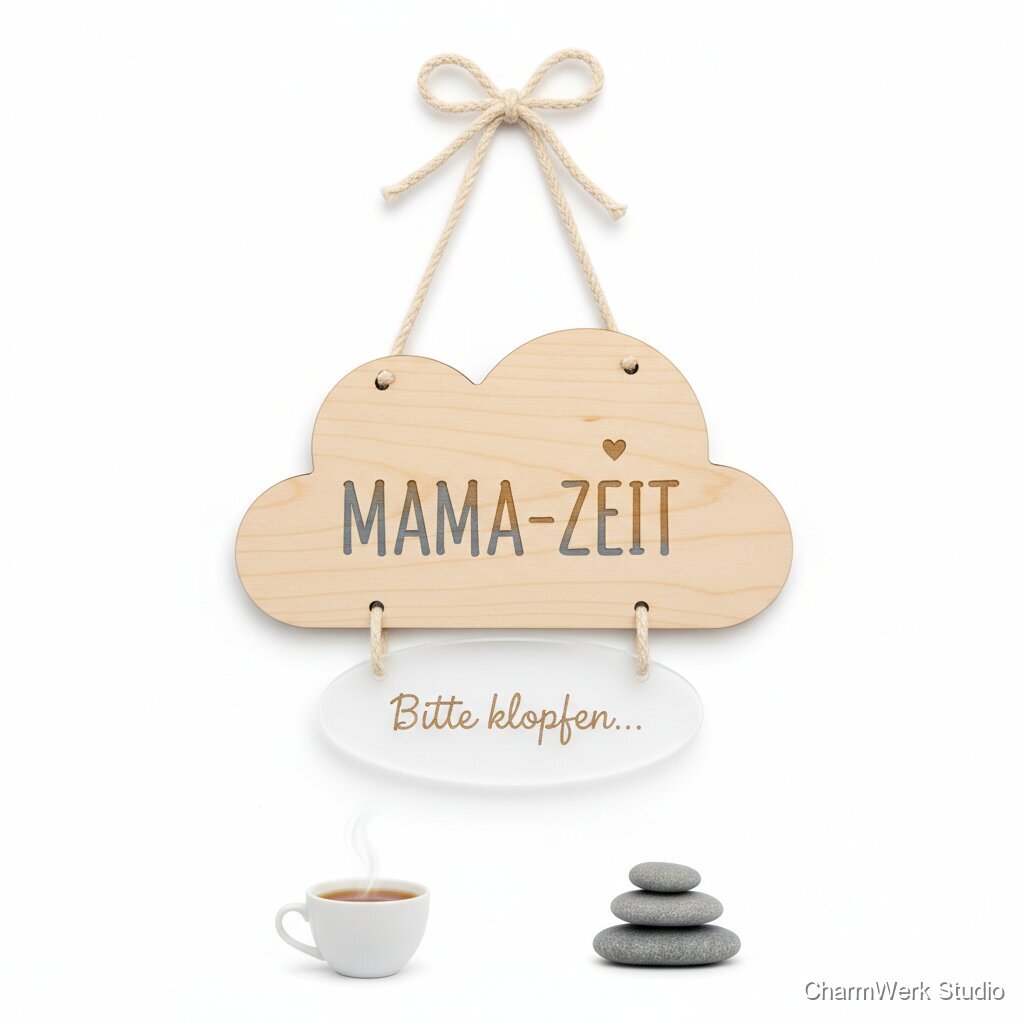 Graviertes Türschild „Mama-Zeit“ für Rückzugsmomente