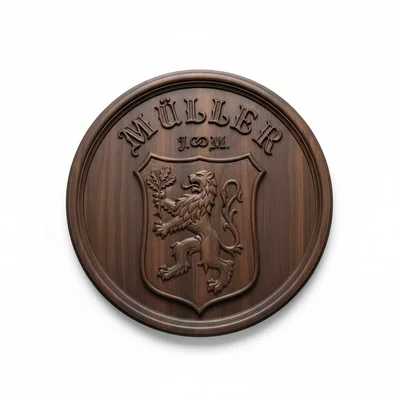 CNC-gefrästes Familienwappen als Wandrelief