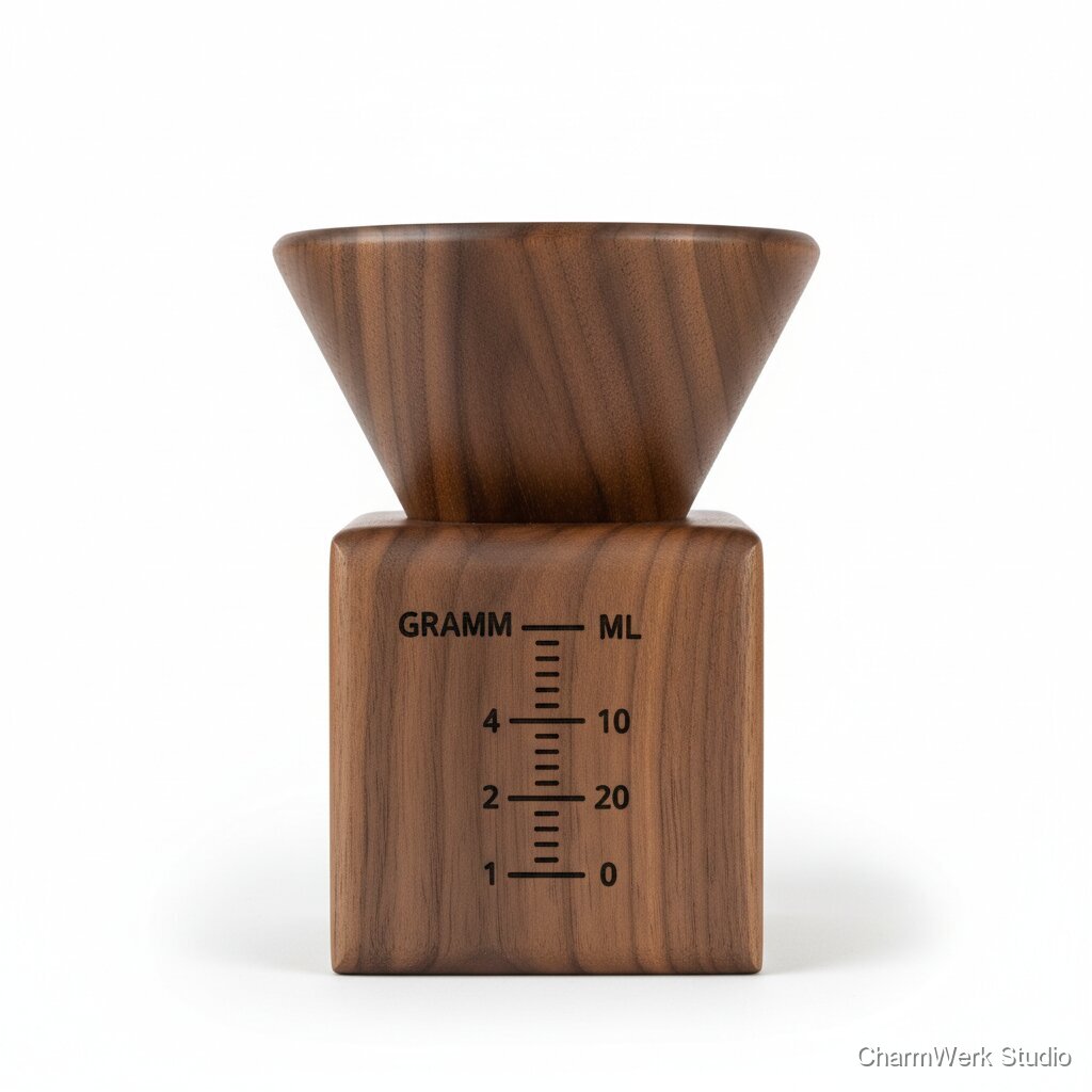 Kaffeefilter-Halter aus Holz mit Maß-Skala