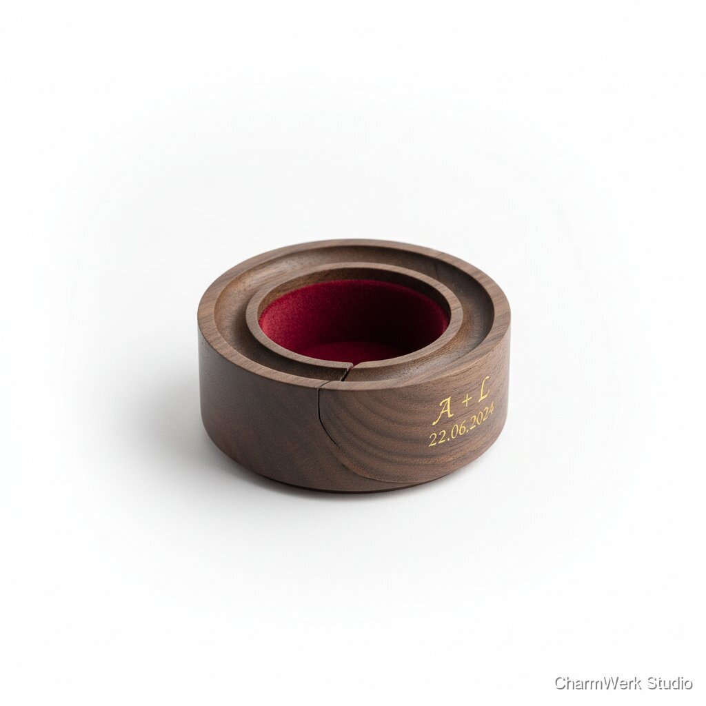 CNC-gefräste Ringbox mit Drehdeckel