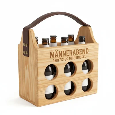 Bierträger aus Holz mit gefrästem Flaschen-Nest