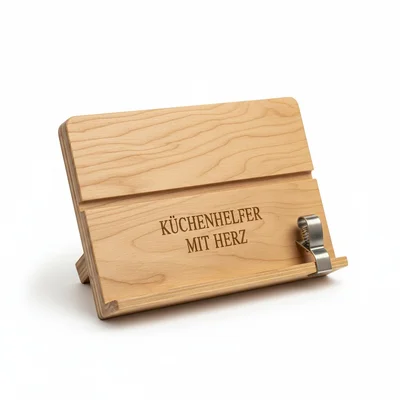 CNC-gefräste Kochbuchstütze mit Seitenklemme