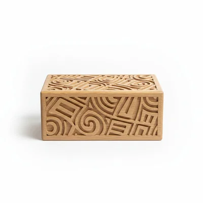 CNC-gefräster Taschentuchbox-Cover mit Ornamentfräsung