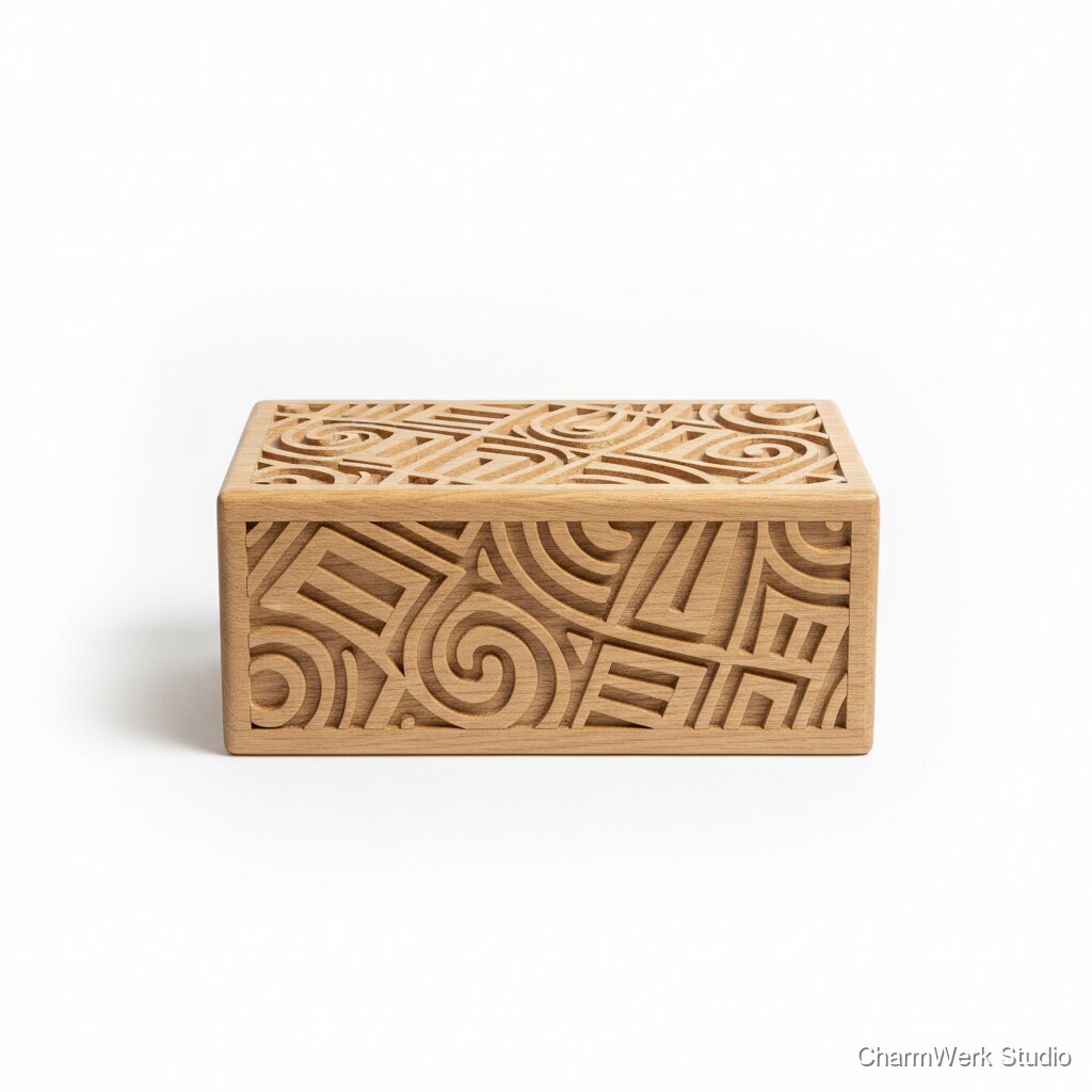 CNC-gefräster Taschentuchbox-Cover mit Ornamentfräsung