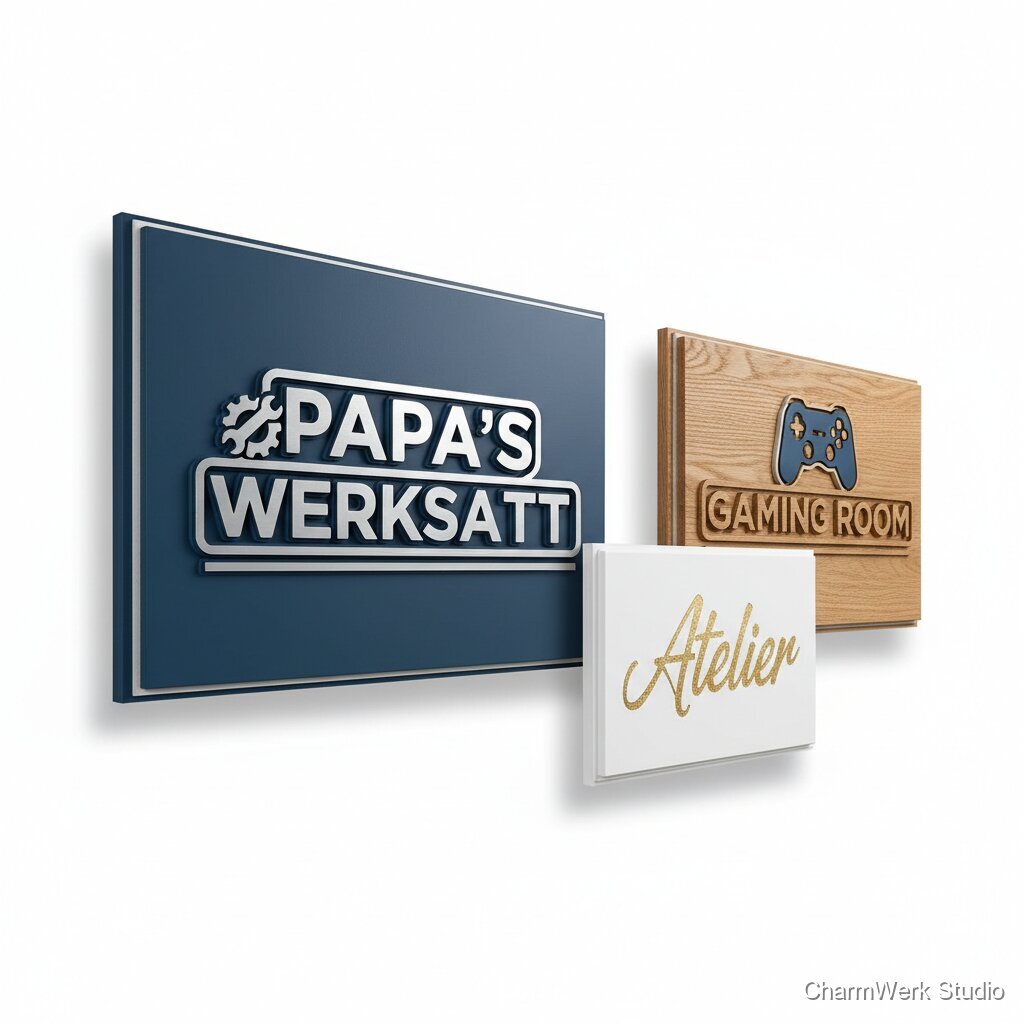 Wandlogo für Hobbyraum als 3D-Reliefplatte