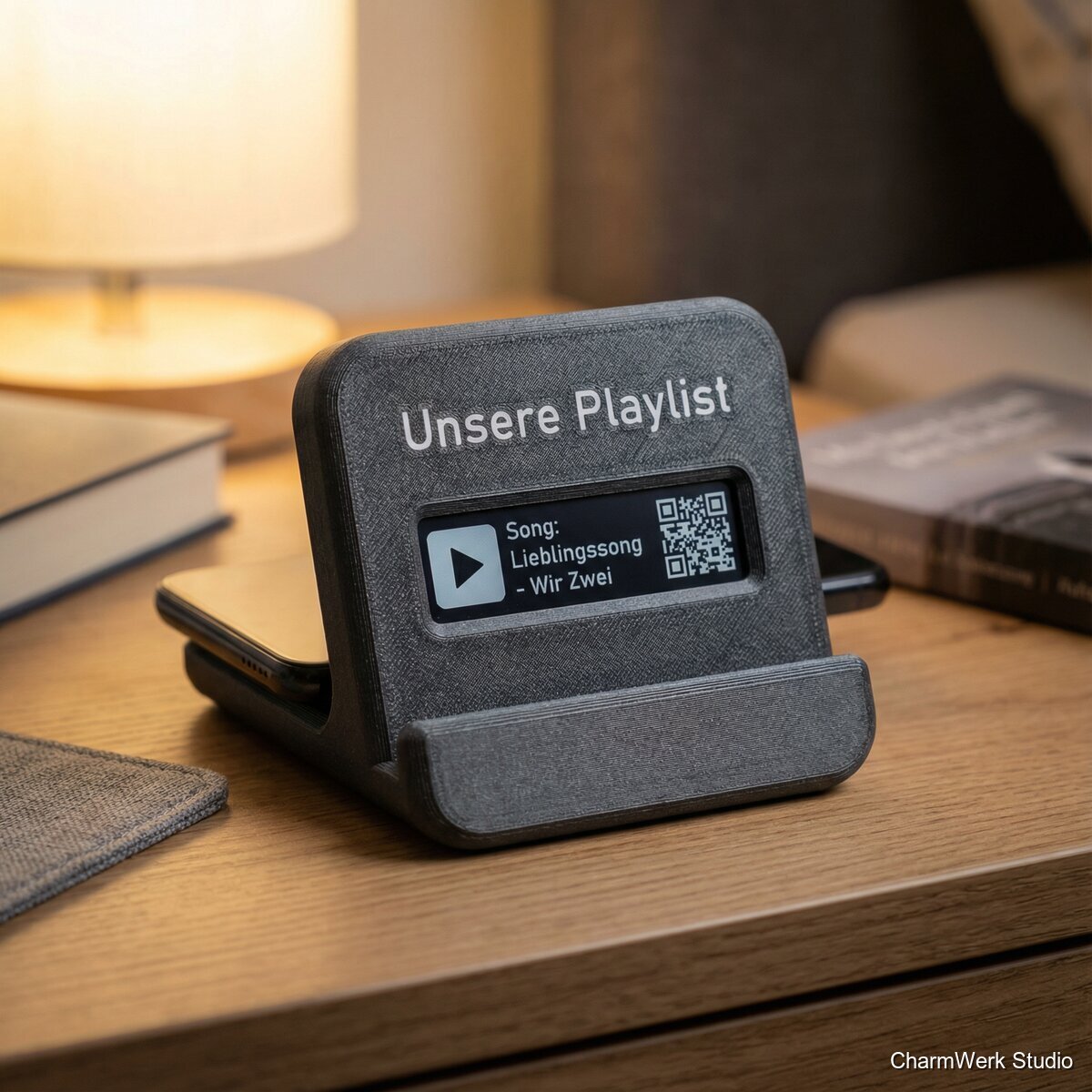 „Unsere Playlist“-Ständer für Handy & Karte - Detailansicht