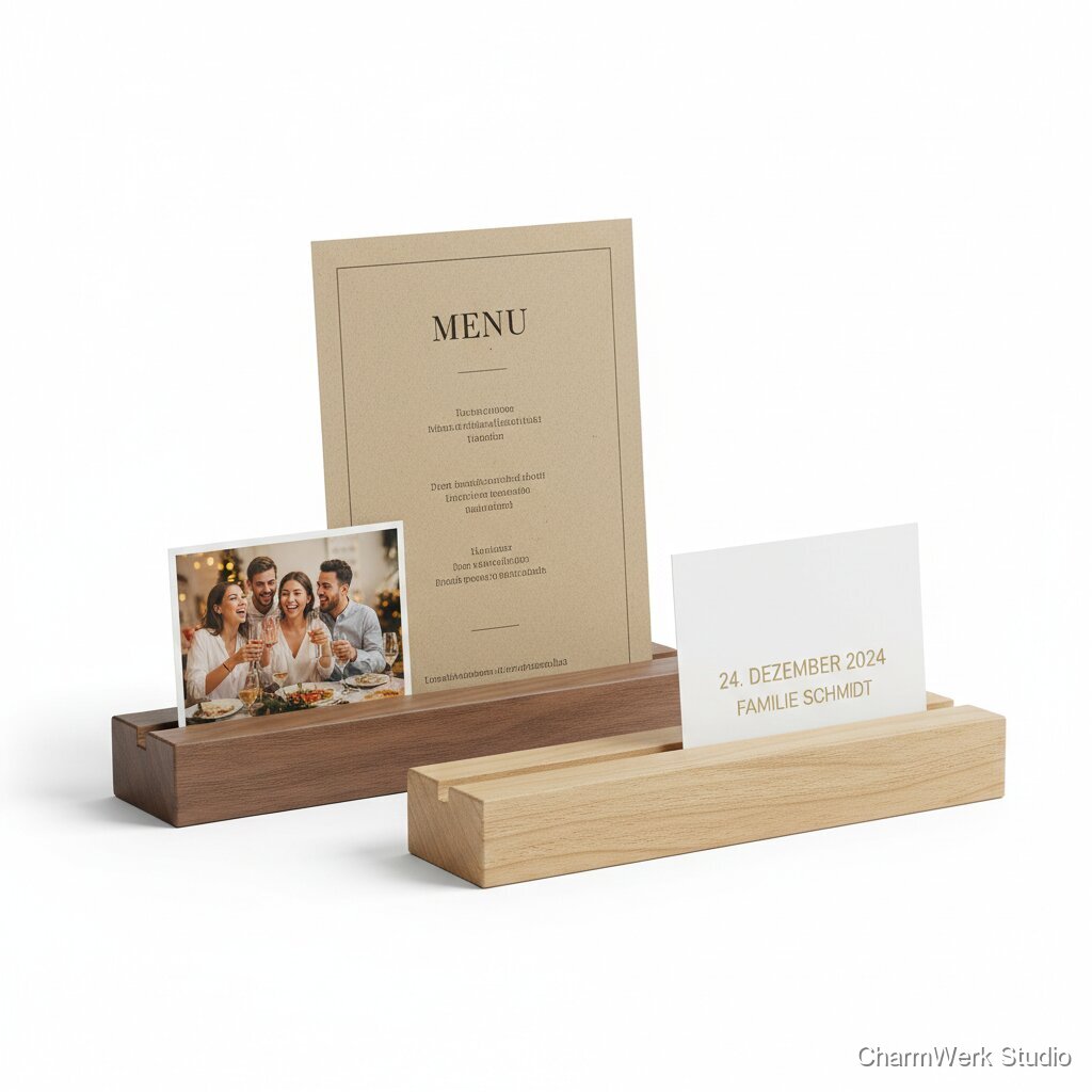 CNC-gefräster Kartenhalter für Menüs & Fotos