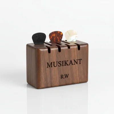 CNC-gefräster Gitarrenplektrum-Halter mit Namenszug
