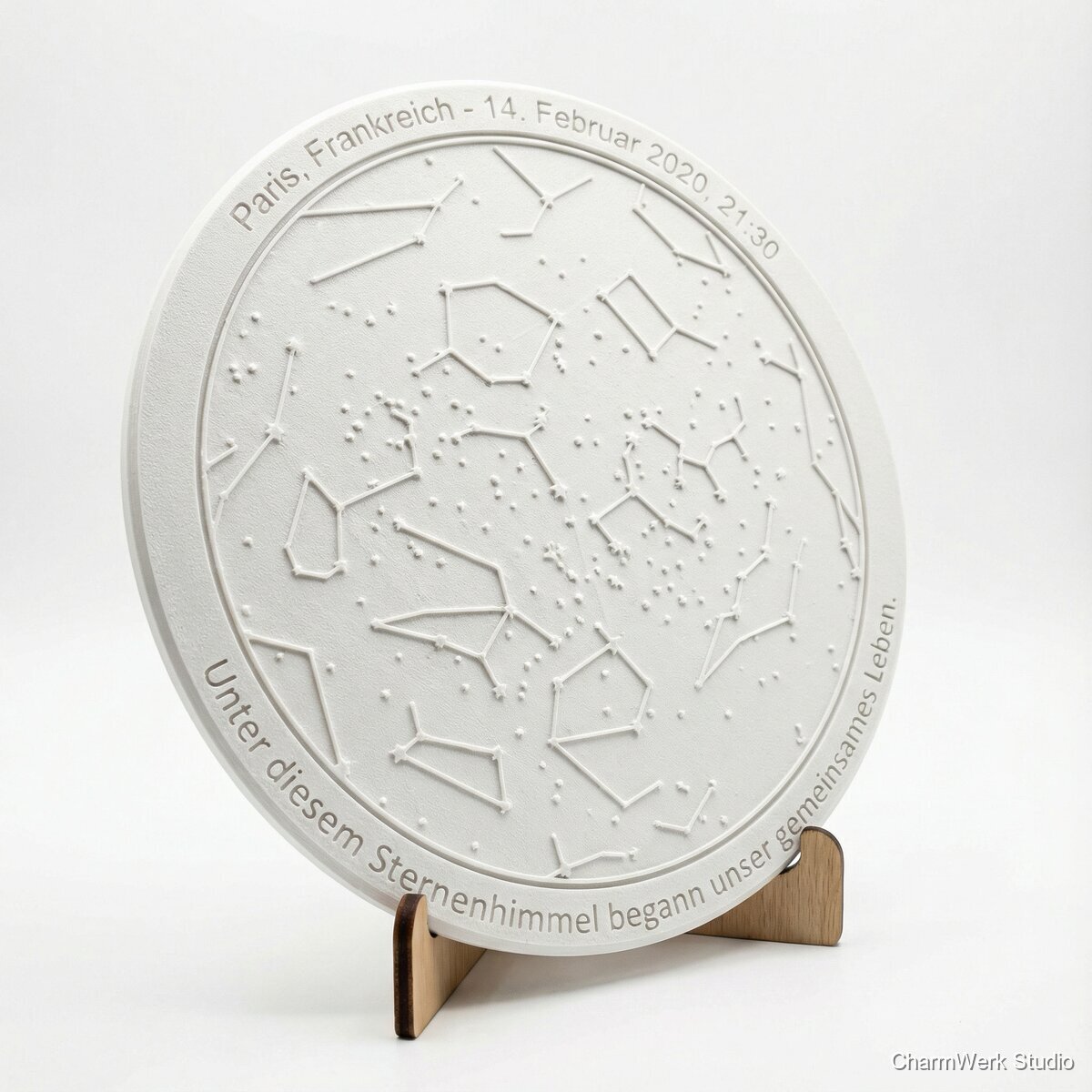 Gemeinsames Sternbild als 3D-Himmelskarte - Seitenansicht