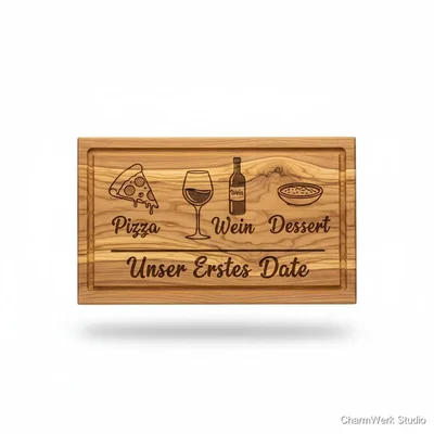 CNC-„Erstes Date Menü“-Servierbrett
