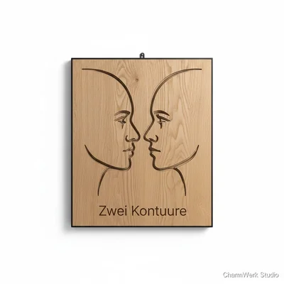 CNC-gefäste „Zwei Konturen“-Porträtplatte