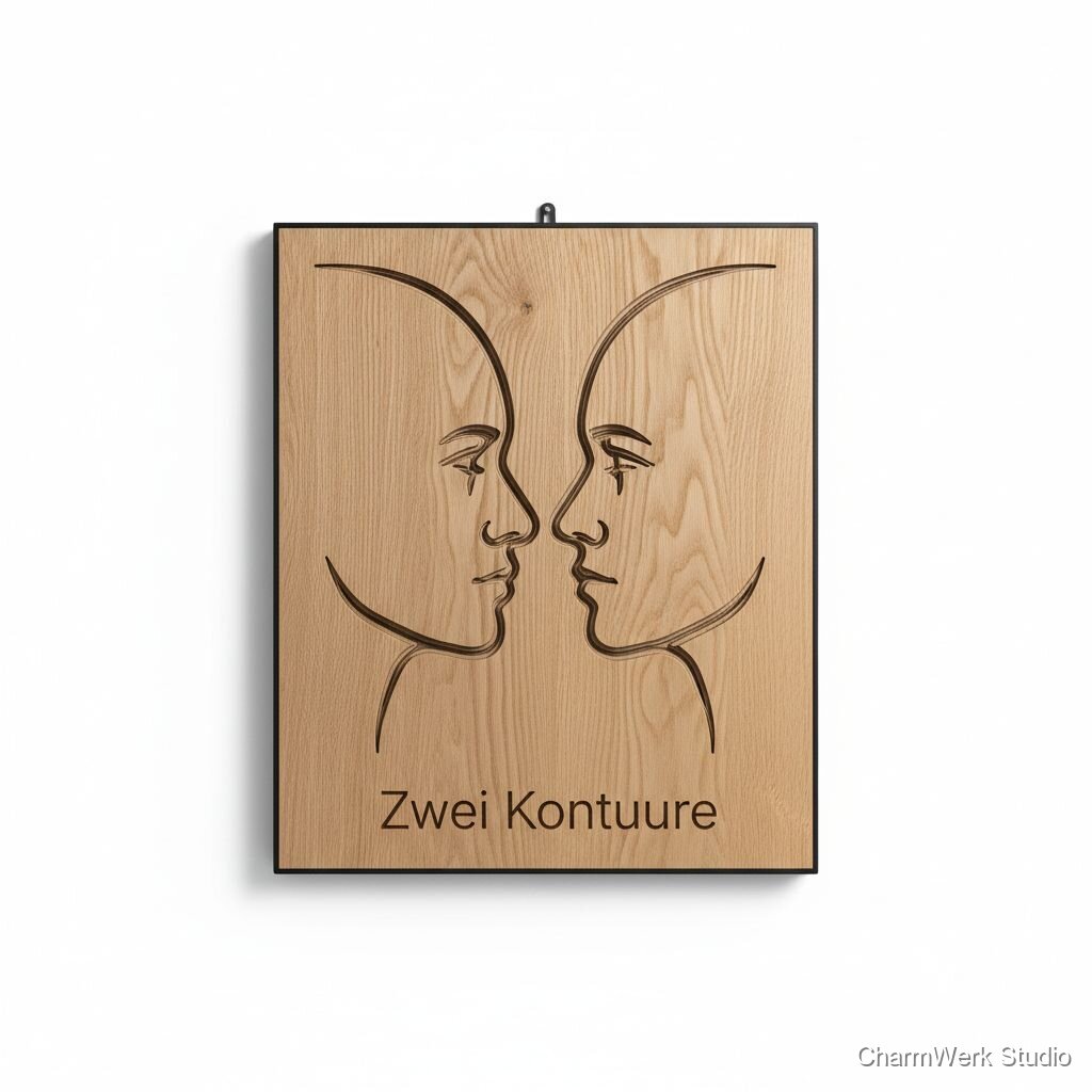 CNC-gefäste „Zwei Konturen“-Porträtplatte