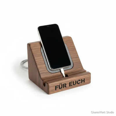 CNC-gefäste Handy-Dockstation mit Liebesbotschaft