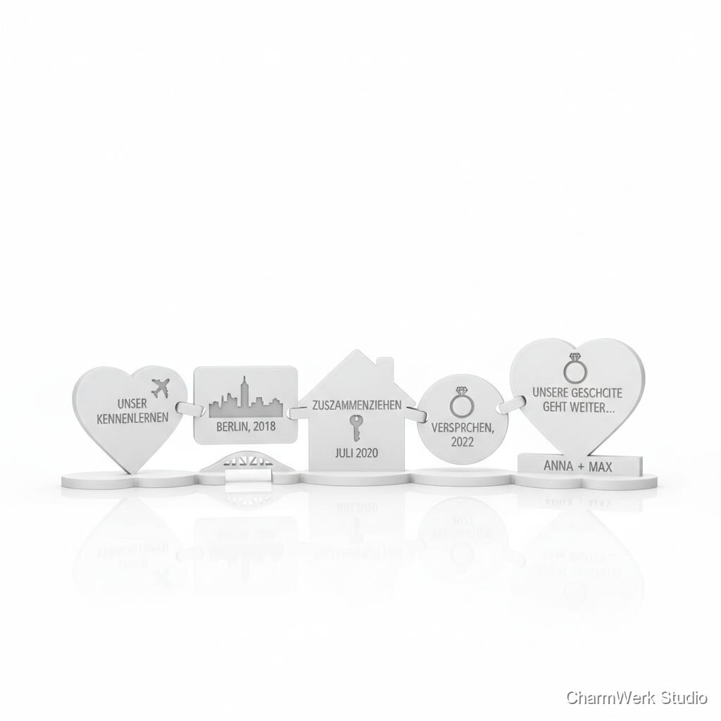 Liebes-Storyboard als steckbare 3D-Panel-Reihe