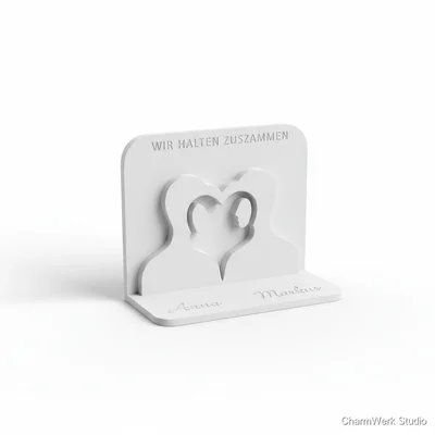 Mini-Buchstützen „Wir halten zusammen“ als Paar