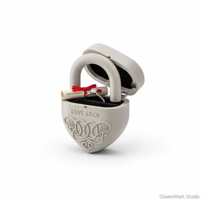 „Love Lock“-Vorhängeschloss-Optik als Schmuckbox