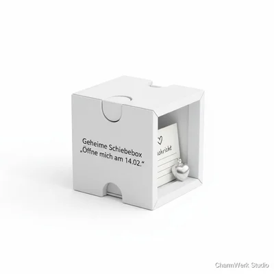 Geheime Schiebebox „Öffne mich am…“ mit Datum