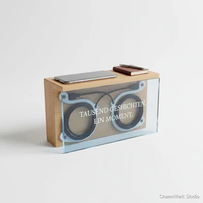 Hörbuch- oder Podcast-Station mit Acrylfront