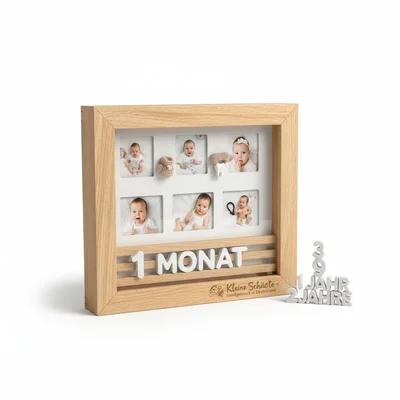 Baby-Meilensteinrahmen mit 3D-Zahlen und Acrylfenster