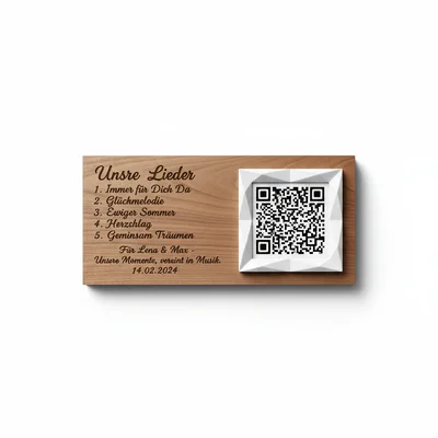Musik-Playlist-Plakette mit 3D-QR-Rahmen