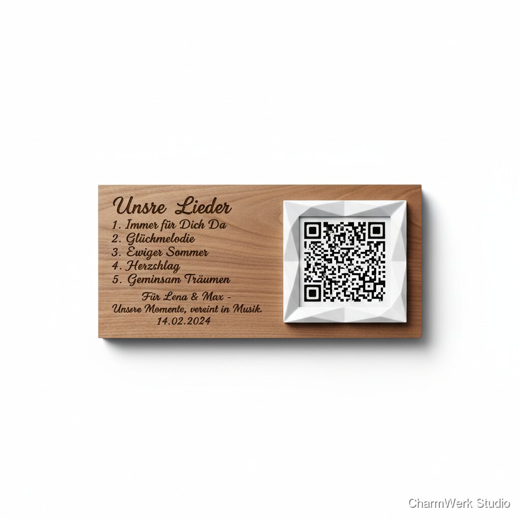 Musik-Playlist-Plakette mit 3D-QR-Rahmen