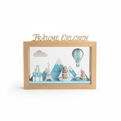 Geldgeschenk-Rahmen mit 3D-Motivkulisse