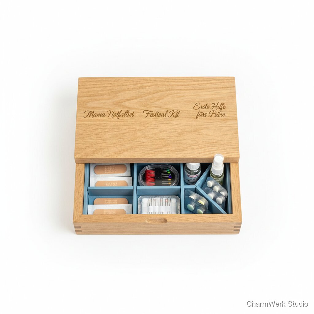 Notfall-Kit Box mit Gravur und 3D-Einsatzfächern