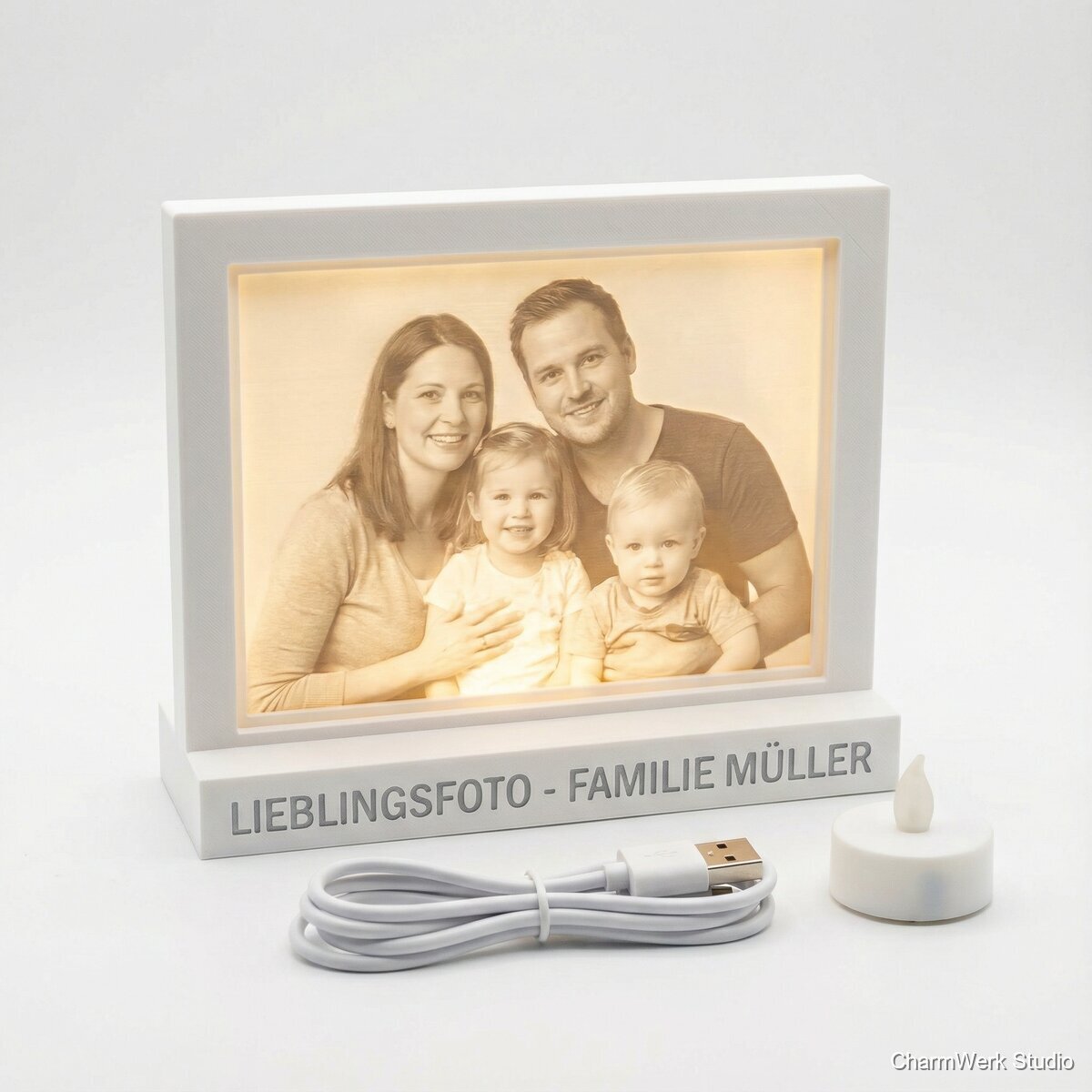 Foto-zu-Lithophane Nachtlicht im Rahmen