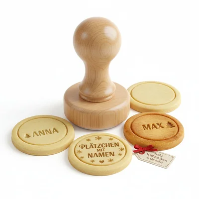 Keksstempel aus Holz „Plätzchen mit Namen“