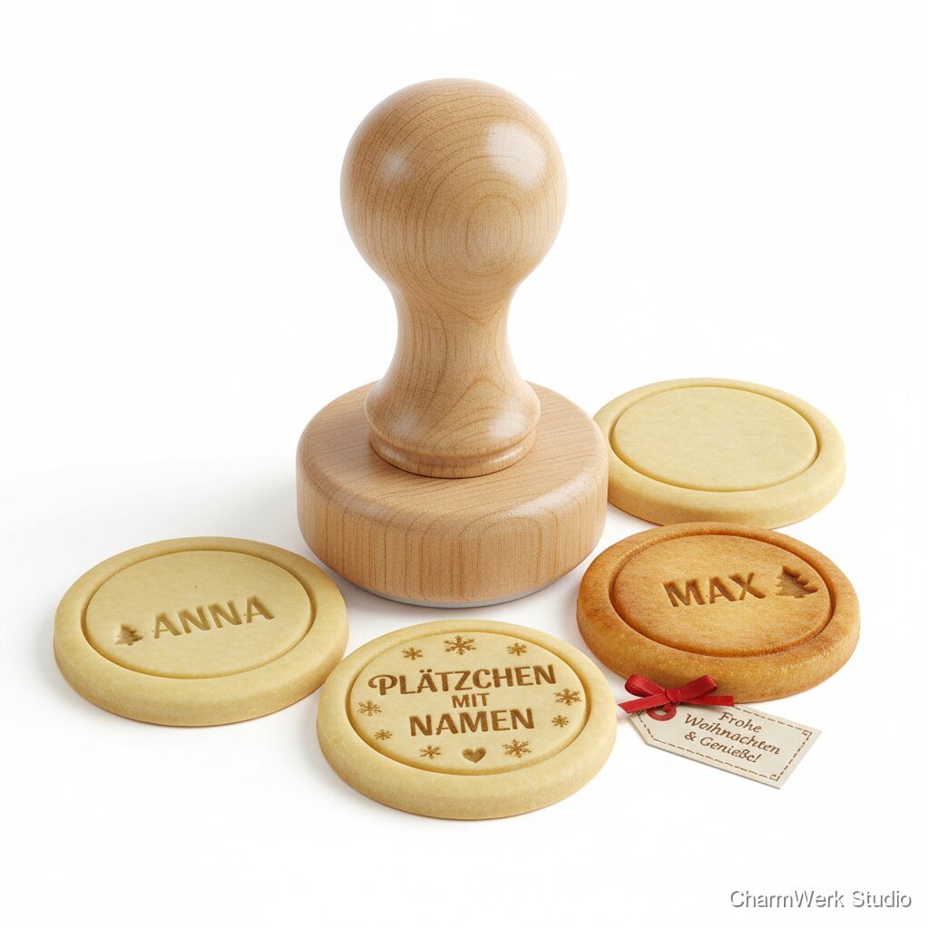 Keksstempel aus Holz „Plätzchen mit Namen“