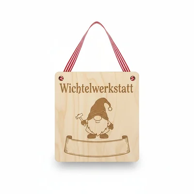 Türschild „Wichtelwerkstatt“ für Kinderzimmer