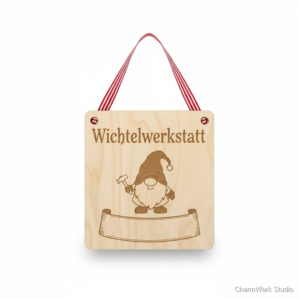 Türschild „Wichtelwerkstatt“ für Kinderzimmer