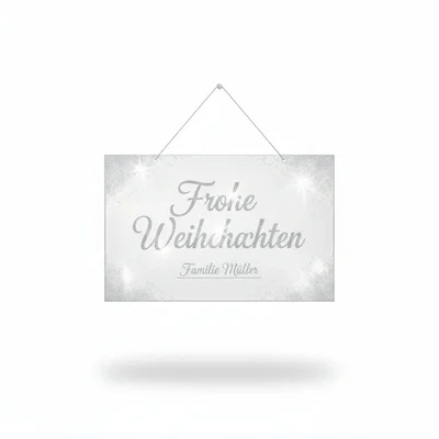 Acryl-Fensterhänger „Frohe Weihnachten“ mit Lichteffekt