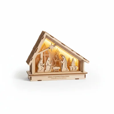 Weihnachtskrippen-Shadowbox zum Zusammenstecken